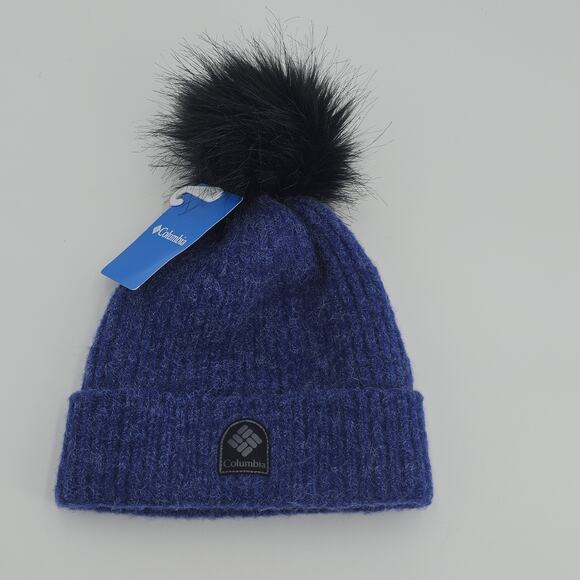 Columbia Winter Blur Pom Pom Beanie Unisex One Size NWT Warm Knit Hat New Blue - Picture 3 of 10